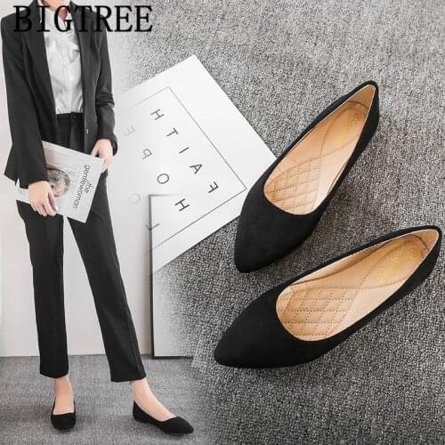 Black Shoes For Women Work Shoes Women Pointed Toe Flats Harajuku Shoes Fashion Zapatos Comodos De Mujer Calcados Feminino 2020