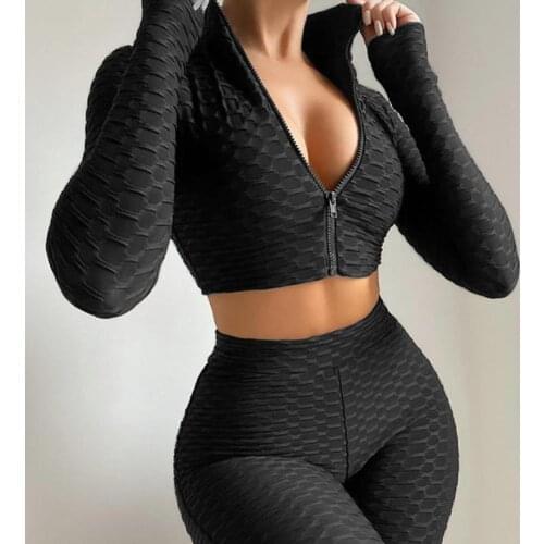 2/3PCS Seamless Women Yoga Set Workout Sportswear Gym Clothing Fitness Long Sleeve Crop Top High Waist Leggings Sports Suits