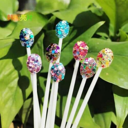 Korean-8 colors-Nail Art sequins glitter laser mirror DIY manicure tools mix size powder Colorful nail chunky sequins *1 jar