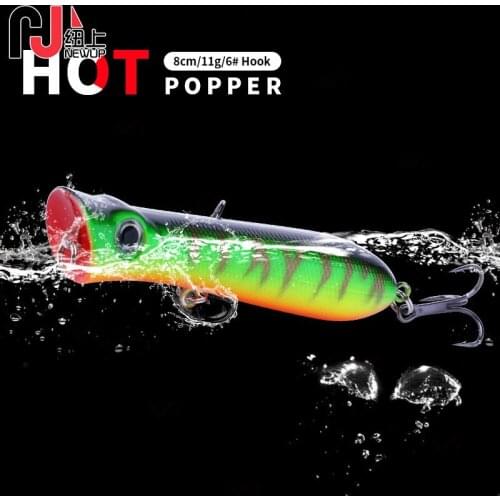 1PCS Popper Fishing Lure 8cm 11g Isca Artificial plastic Hard Bait Wobblers crankbait Bass Pike Pesca carp Fishing Tackle