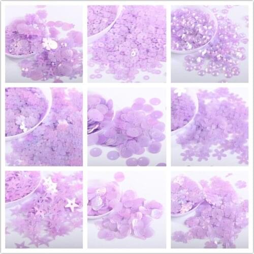 10g/back Matte purple Sequin Flower Plum Star Shell Shape Sequins Paillettes Wedding Confetti DIY Handcraft Sewing Accessories