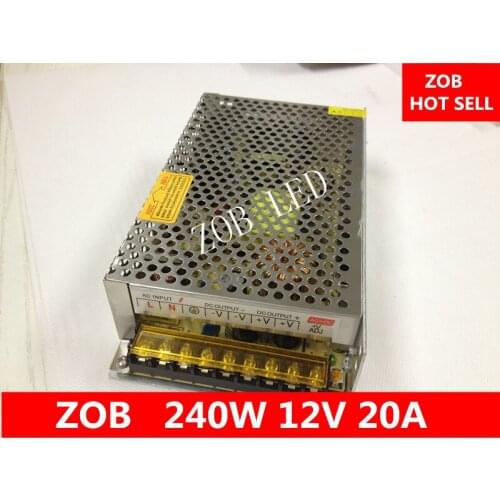 240W LED Switching Power Supply,20A 12V ,85-265AC input,For LED Strip light, power suply 12V Output CE ROSH--2PCS/LOT