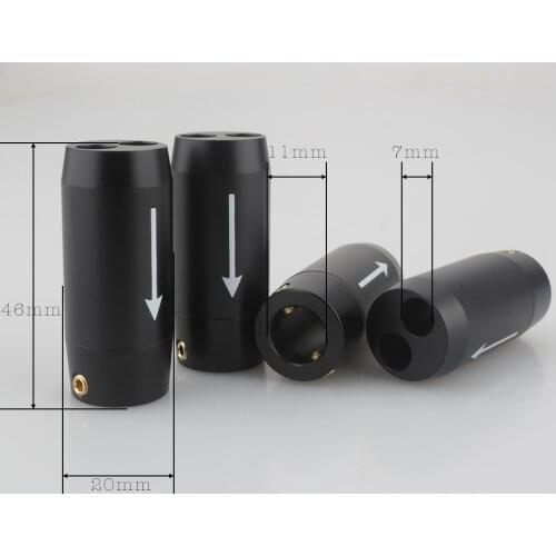 4x HIFI Audio Pants Y Splitter RCA Cable Speaker Cable Wire pant alluminium 11mm to 2*7mm boot With Arrow