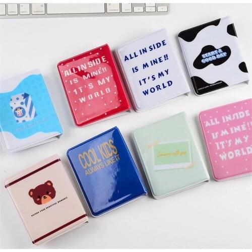 1Pc Cartoon Album Clear Pockets Holds Mini Photos Instax Photo Album Card Collection Book Round Hollow Photo Mini Album