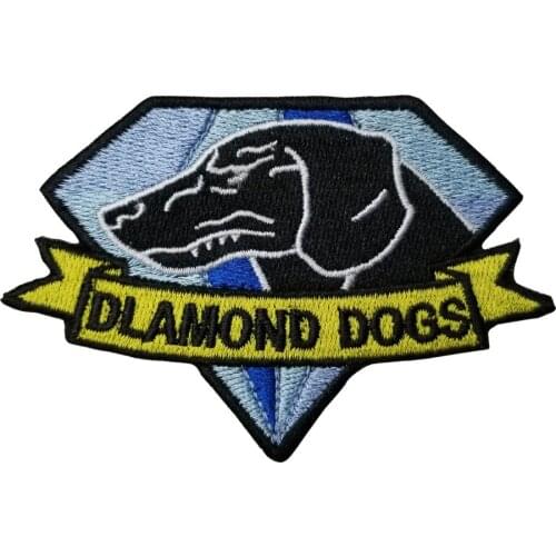 Diamond embroidery Dogs patches Iron on games chest size animal mini applique custom DIY badges sticker for caps hat clothing