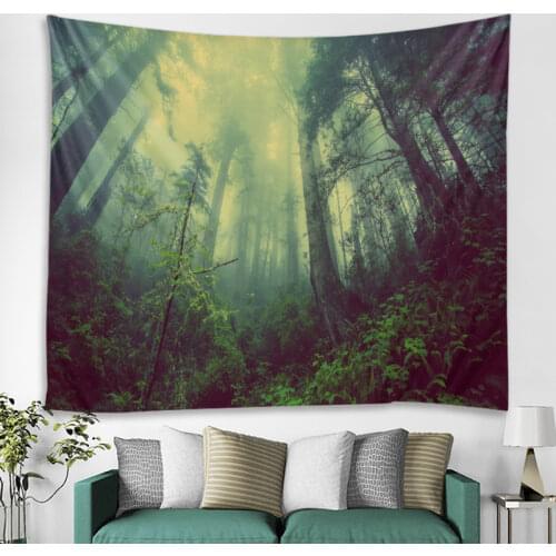 Misty Forest Tree Printed Large Wall Tapestry Cheap Hippie Wall Hanging Bohemian Wall Tapestries Mandala Wall Art Decor