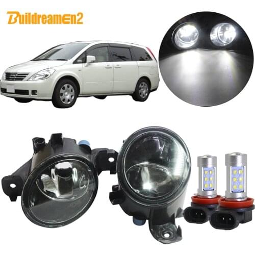 Buildreamen2 For Nissan Presage 2004 2005 2006 Car H11 Fog Light Assembly Lampshade + Bulb DRL Daytime Running Lamp 12V Styling
