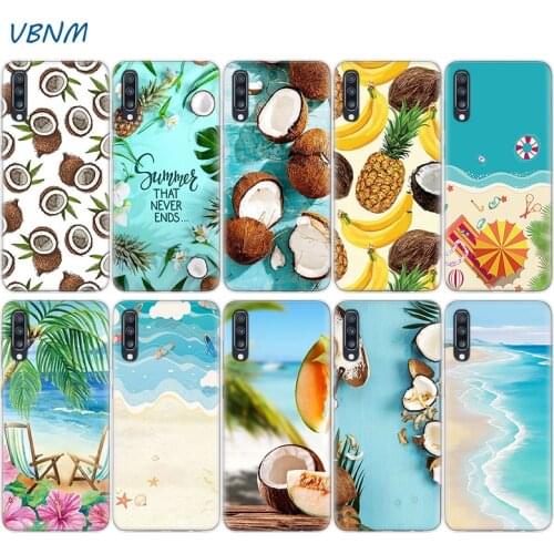 Fruit Coconut Summer Blue Sky Silicone Case For Samsung Galaxy A51 A71 A50 A70 A20 A30 A40 A10 A20E J4 J6 A6 A8 A7 A9 2018 Cover