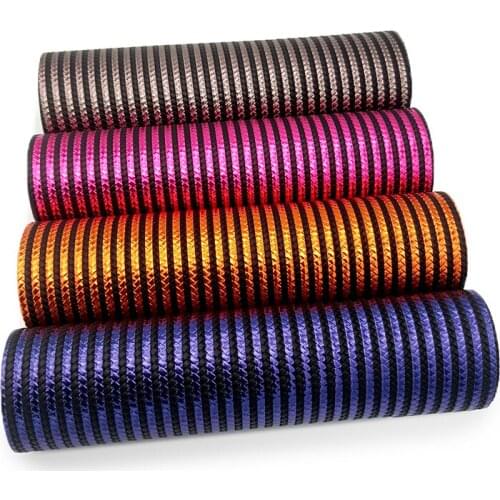 Colored Straw Mat Design PU Bronzing Vinyl Faux Leather Fabric Sheet for Making Shoe/Bag/Decorative/DIY Accessories