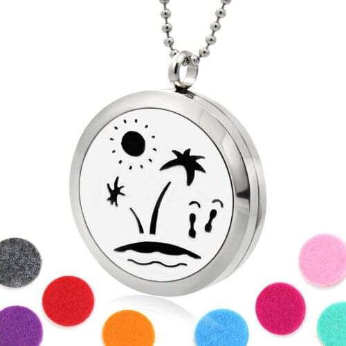 30mm musical note waves Perfume locket 316L Stainless Steel Perfume Aromatherapy essential oil Diffuser Locket 10 felt pads