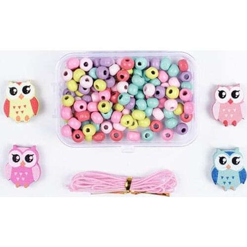 Children Creative DIY Wood Beads Toy Accessories Set for Kids Girls Handmade Necklace Bracelet Jewelry Educational Toys Gifts
