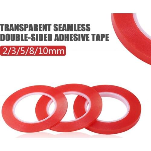 2/3/5/8/10mm Red Film Double Side Adhesive Tape 25M Transparent Sticky Adhesive Tape Cell Phone Housing Cover Case Repair