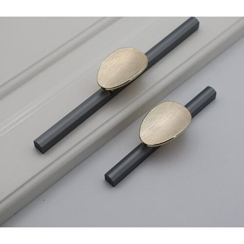 Hardware Wardrobe Door Handle Light Luxury Simple Black Cabinet Shoe Cabinet Drawer Kitchen Cabinet Handles Furniture Handles