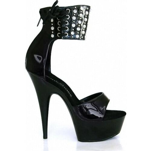 PU fabrics, 15 cm, summer high heels, glitter decorative zippers, sexy, dancing shoes