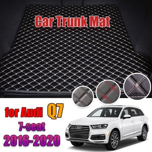 The Trunk Cargo Leather Liner Car Boot Liner Cargo Compartment Floor Carpet Mud Kick For Audi Q7 7-Seat 2016-2020