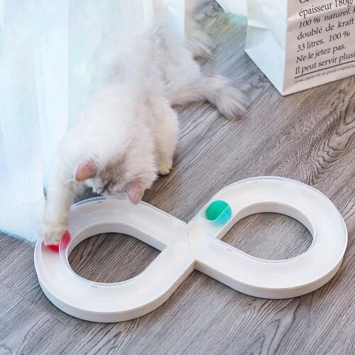 Creative Household Kitten Toys Training Teasing Rotary Track Pet Funny Ball Home Attraction Kitten Playing Toy