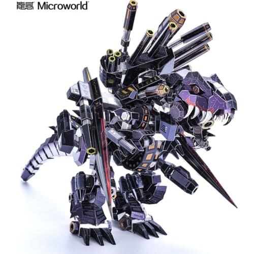 Microworld Dinosaur Tyrannosaurus model kits DIY laser cutting Jigsaw puzzle fighter model 3D metal Puzzle Toys for Children