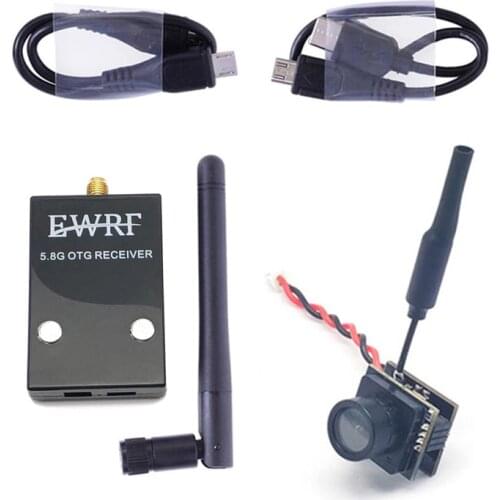 Mini 5.8G FPV 48CH 25mW transmitter VTX-CAM with 800TVL camera and Skydroid OTG UVC Receiver for Android Mobile Phone Tablet
