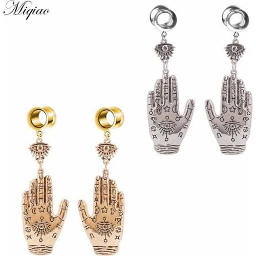 Miqiao 2pcs Hot Sale Retro Style Palm Pendant Double Horn Ear Piercing 6mm-25mm Piercing Jewelry