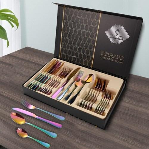 Stainless Steel Steak Knife, Fork and Spoon Set, Dinnerware Set Plates