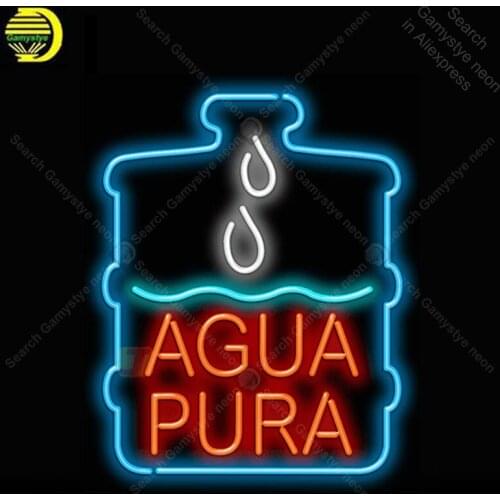 AguaPura Neon Light Sign Restaurant Neon Bulb Sign Decor Water Store Coffee Neon board lamp anuncio luminoso Atarii Dropshipping