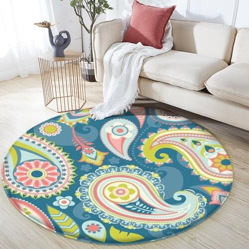 Non-slip Bath Mat Soft Fluffy Living Room Bedroom Decorative Carpet Mats Dropshiping Flannel Paisley Style Pattern Rug&Carpet