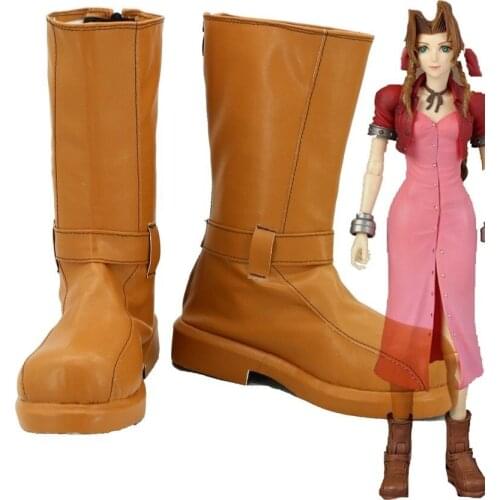 Final Fantasy VII FF7 Aerith Cosplay Shoes Boots Custom Made