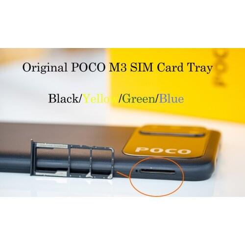 Original Sim Tray Holder For Xiaomi Mi POCO M3 SIM Card Tray Slot Holder Adapter Socket Repair Parts