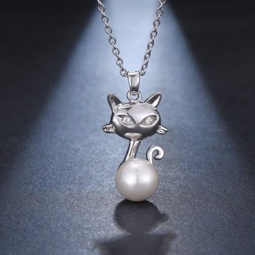 Emmaya Brand Charm Originality AAA Cubic Zircon Cartoon Cat Pendant Adjustable Necklace for Women Fashion Crystal Jewelry Gift