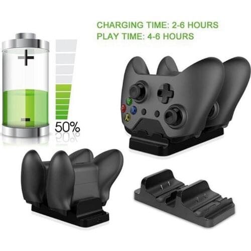 For X Box Xbox One X S Controller Stand Dual Charging Dock Station Charger With 2x Replacement Rechargeable Battery Accessories