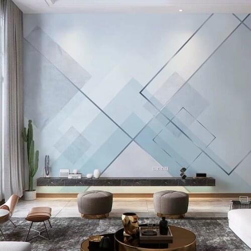 Bacal papel de pared Custom wallpaper fashion 3d photo mural stereo geometric abstract Blue Square background wallpaper