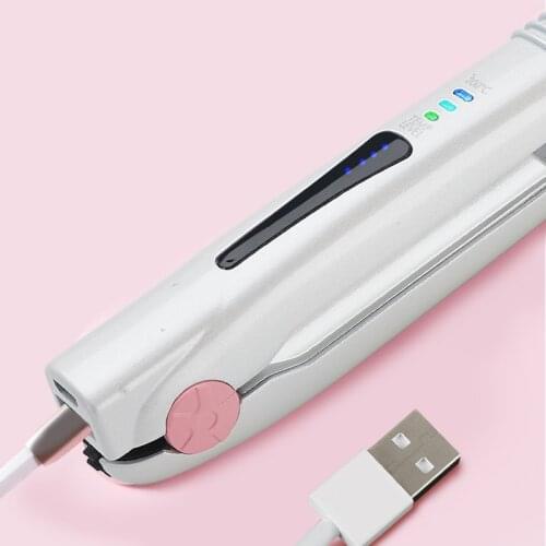 Portable Cordless Hair Straightener & Curler 2-in-1 for Travel Mini USB Rechargeable 3 Levels Adjustable Temps WH998