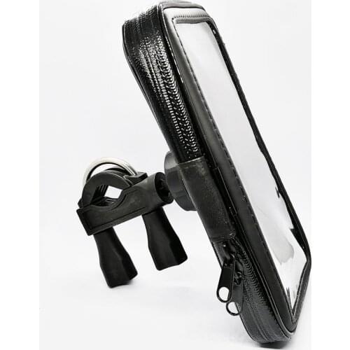 Adjustable Motorcycle Motorbike Handle Bar Mount Holder with Water Resistance Zipper Case for Mobile Phones