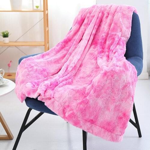 Luxury artificial fur blanket soft and fluffy sofa living room plush hug blanket lightweight blanket for fall/winter and spring