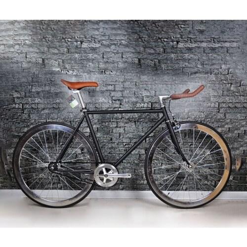 ETALY Fixed Gear Bike single speed vintage Bike frame 52cm steel fixie bike 700C track Bicycle 50mm Rim wheel