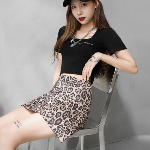 Leopard Print sSkirt Fall 2021 Womens Skirts Sexy High Waisted Miniskirt Step Wrap Skirt Fashionable Casual Package Hip Skirt
