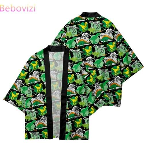 Yellow Dinosaur Cartoon Plus Size 6XL 5XL 4XL Loose Japanese Cardigan Women Men Harajuku Kimono Cosplay Blouse Yukata Clothing