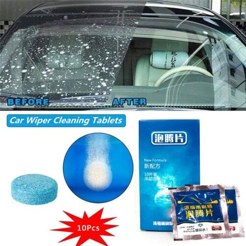 10PCS Car Windshield Wiper Glass Washer Auto Solid Cleaner Compact Effervescent Tablets Wiper Window Repair Car Accessories