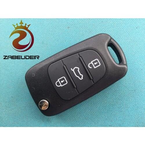 10Pcs/Lot New Replacement 3 Buttons Flip Remote Shell For Hyundai I30 IX35 Folding Key Case Blank Uncut Blade No Logo Auto Parts