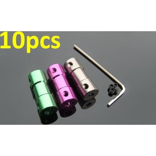 10pcs Coupler motor shaft connector joint for RC Boat models 3mm 4mm 2.3mm 3.17mm 5mm Anodized aluminium alloy coupler