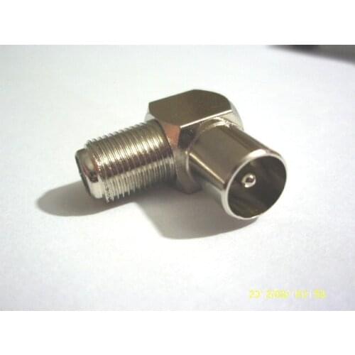 100pcs copper F Type Coaxial Coax female jack to right angle TV Plug Male Adapter New