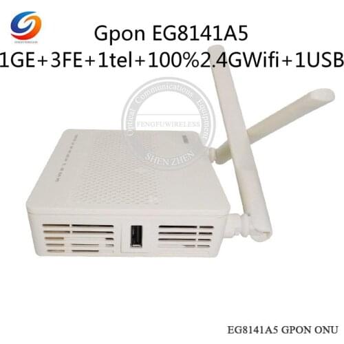 20pcs ONU Gpon ONT Hua Wei EG8141A5 Router FTTH Modem 1GE +3FE+1tel+100%2.4GWifi+1USB with English Software NO Power