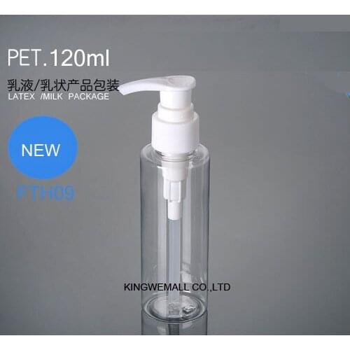 300PCS/LOT 120ml Empty lotion pump plastic bottles shampoo emulsion bottle with lotion pump on travelling cosmetic packaging