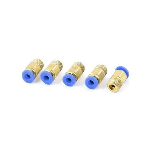 5 Pcs Straight Connector Tube OD 4mm 1/8PT Thread Quick Release Push In Fitting