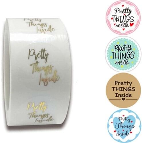 500pcs Labels 1inch Clear Gold Foil Thank You Stickers For Wedding Pretty Gift Cards Envelope Sealing Label Stickers