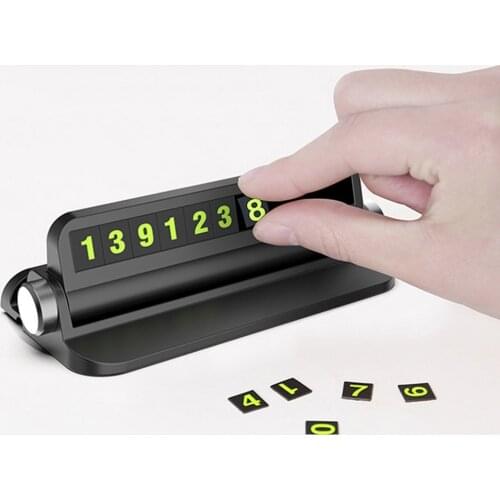 6 in 1 Temporary Parking Card Stop Sign Heat Resistant Sunscreen Phone Holder Car Signs Number Plate