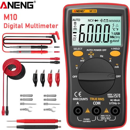 ANENG M10 Digital Multimeter 6000 counts Profesional Transistor Tester Analog Multimetro Capacitor Inductance Meter rm101/zt102