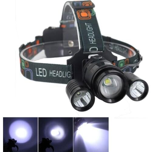 Anjoet Rechargeable Headligh 3 LED CREE XML T6 8000Lm +2x 18650 battery Fishing Lamp Camping Hunting