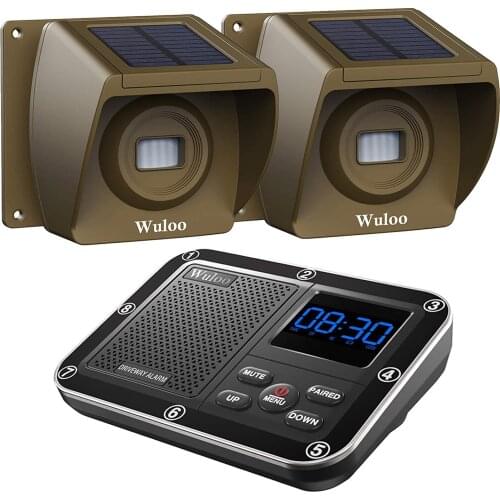Wuloo Driveway Alarm Wireless Security System Waterproof Motion Sensor Detector Driveway Motion Alert Kit 1/3 Mile Long Range