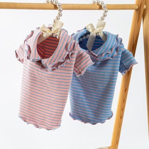 Colorful Dog Strip Shirts for Small Small Dog Clothes Dog Shirts for Small Dogs Clothes Pug Dress Pet Shirts T Shirt Para Perro